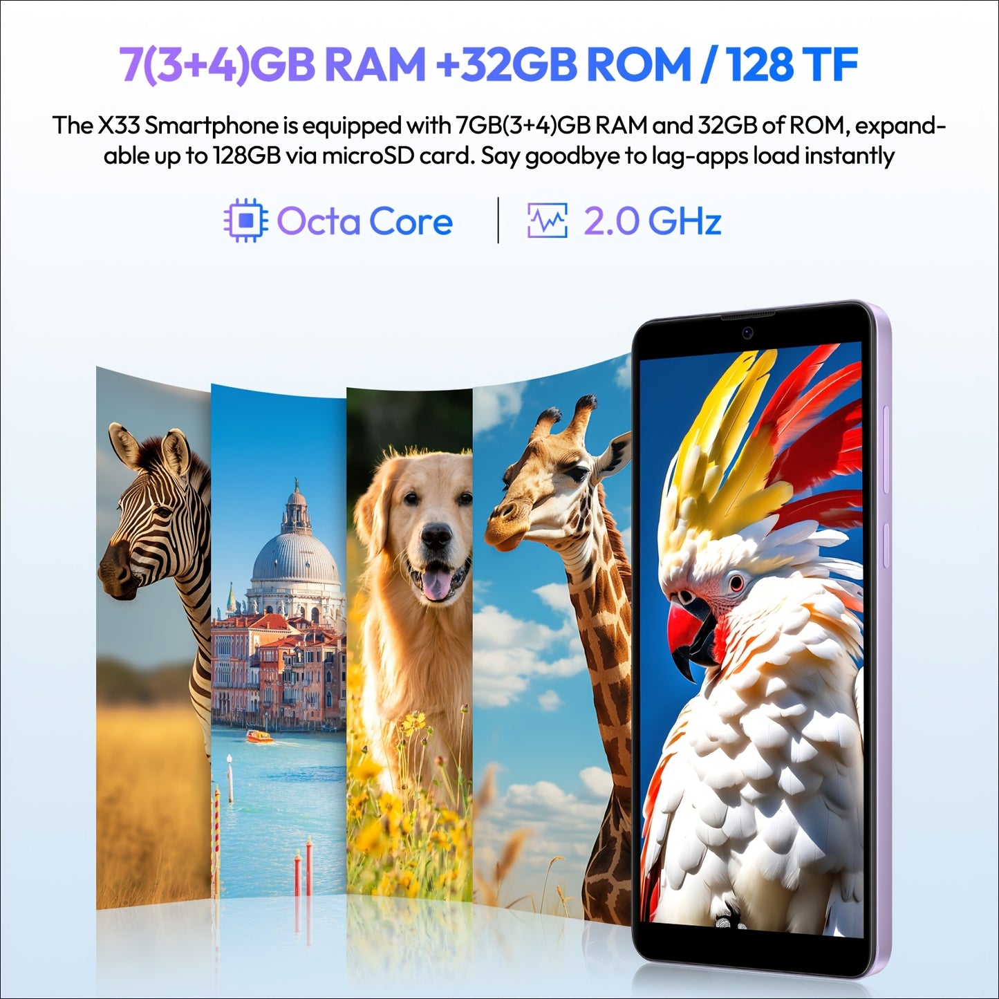 XGODY Smartphone Android 15 con Schermo Touchscreen da 6.0", 7GB RAM + 32GB ROM, 4G LTE Dual SIM, Processore Octa-Core, Telefono Cellulare con Fotocamera da 5MP + 8MP, Sblocco Facciale, Batteria da 3500Mah, con Custodia e Pellicola Gratuiti, Ottimi Regali