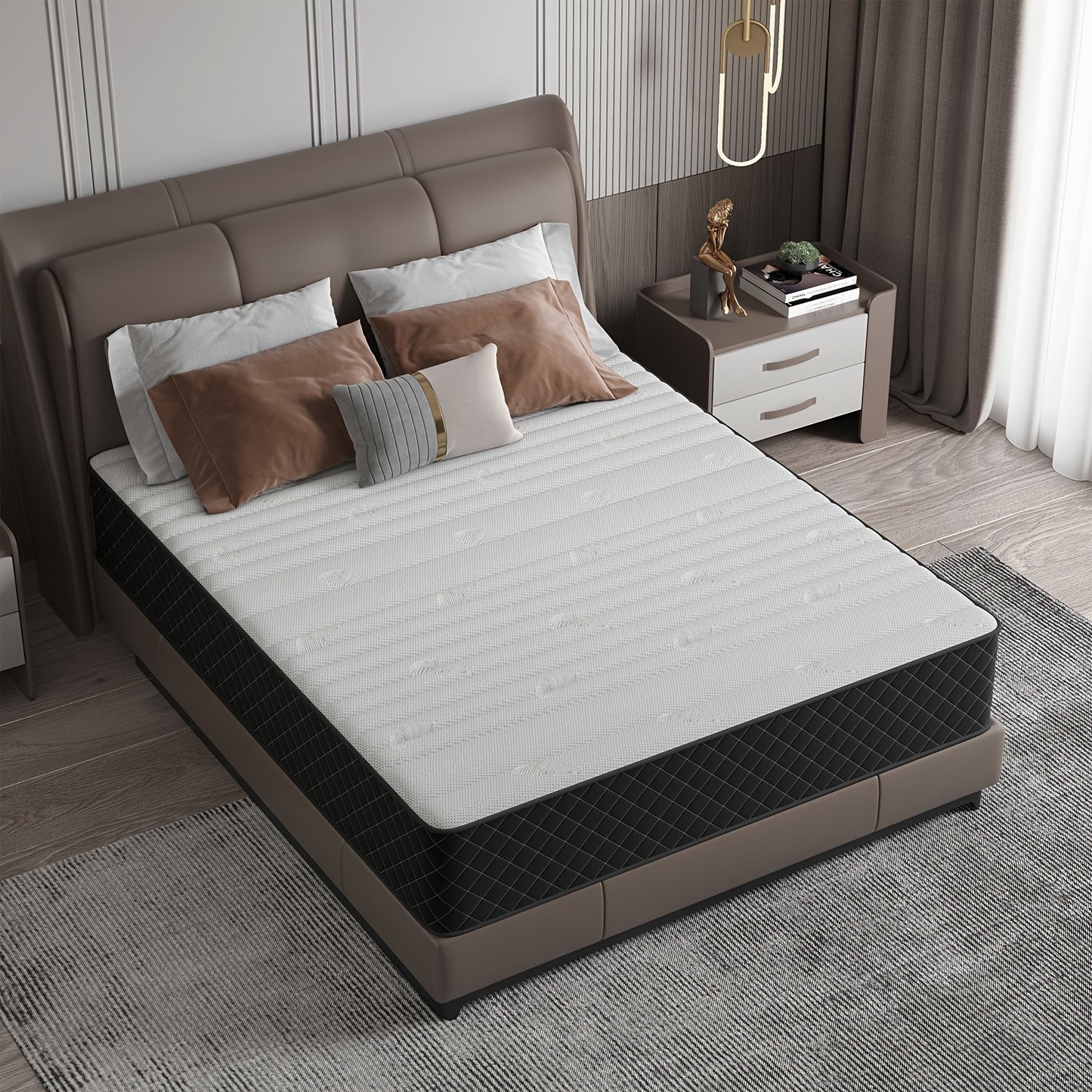 Materasso 140 x 200 cm - Durezza H3 Il letto contenitore ibrido a molle insacchettate e memory foam per supporto massimo e sollievo dalla pressione, Materasso da letto