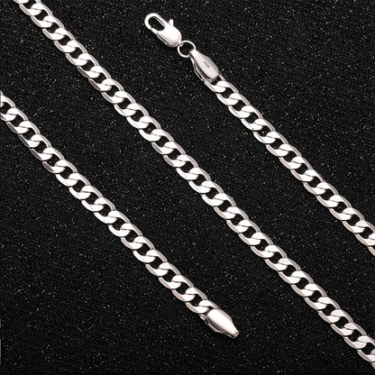 Collana da uomo in argento 925 con catena cubana da 5 mm, stile hip hop per feste, accessori di gioielleria, regali per uomo, San, anniversario, compleanno, regalo per la festa del papà, confezione regalo