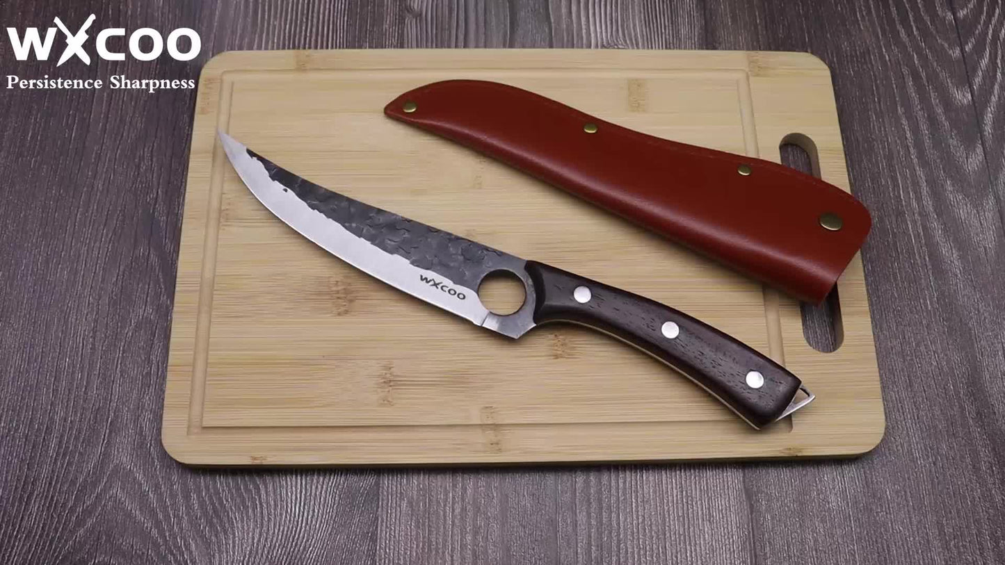 1 pz Coltello da disosso da cucina con fodero, coltello da frutta, coltello per sbucciare, coltello per frutta, verdura, pesce, carne, coltello da macellaio, coltello da taglio professionale, coltello da chef affilato, coltello da barbecue, coltello multi