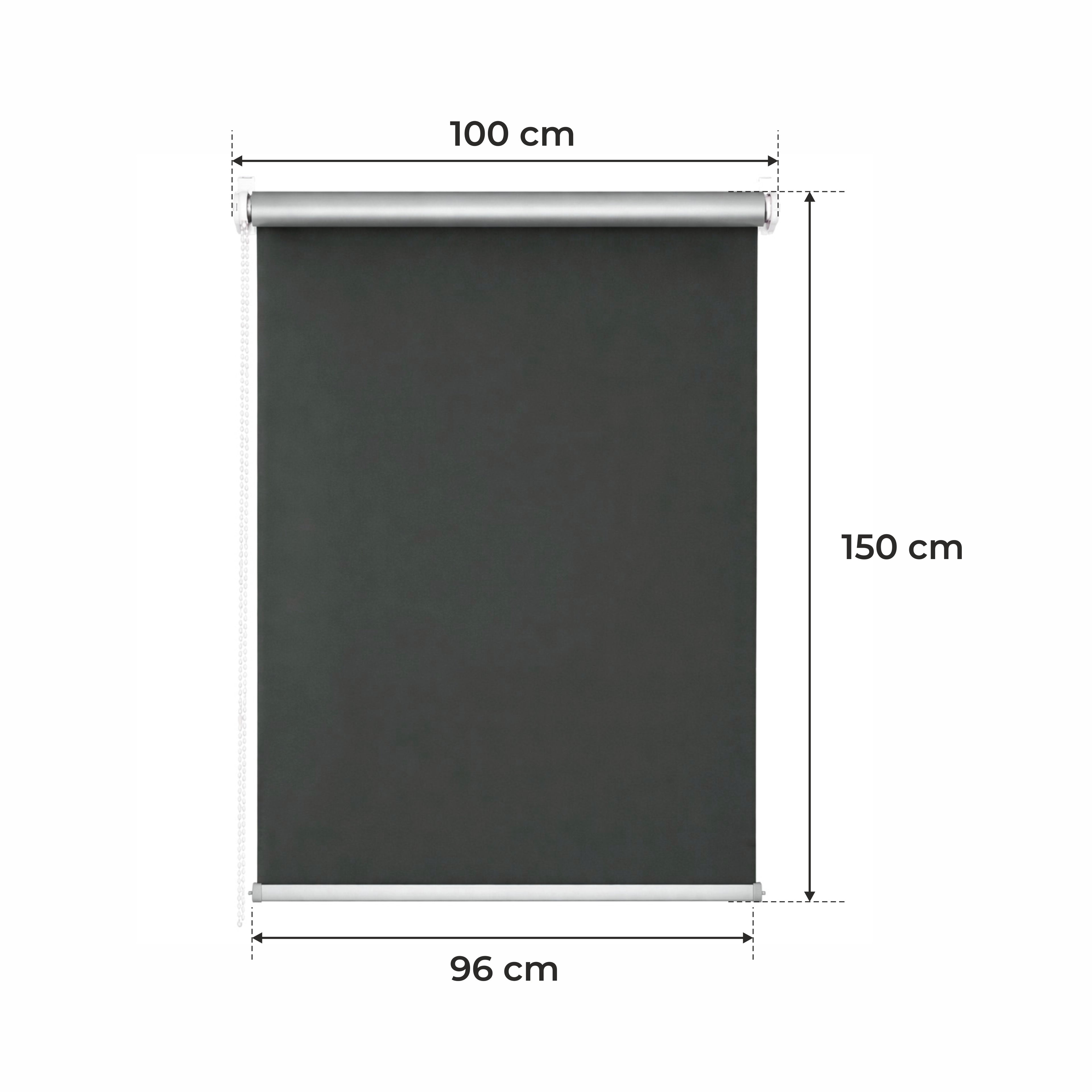 Tenda a Rullo Termica • GRIGIO SCURO • 32 misure • BOJANEK TERMO • staffe regolabili • installazione senza fori • meccanismo a catenella • protezione da sole e calore • ideale per soggiorno, camera, cucina, ufficio • tenda termica bianca giorno-notte • es