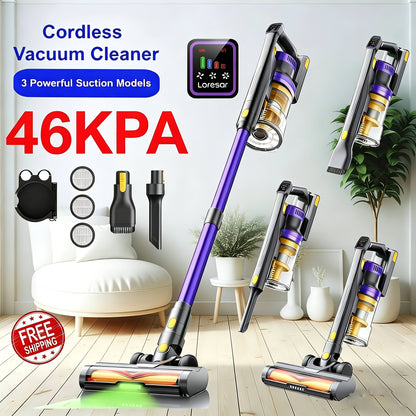 Laresar X11 Aspirapolvere Senza Fili 550W/46Kpa per la Casa, 60 Minuti, Anti-Groviglio, Aspirapolvere a Bastone con Doppia Maniglia Ricaricabile, Leggero, con Aromaterapia per Peli di Animali Domestici, Tappeti, Pavimenti, Pulizia di Primavera