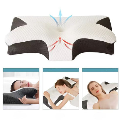 1 cuscino cervicale in spugna memory comfort per camper, ideale per chi dorme sul fianco. Allevia la pressione sul collo, con cerniera, rimovibile e lavabile, rilassa le spalle, solido, regalo perfetto per Natale e Capodanno.