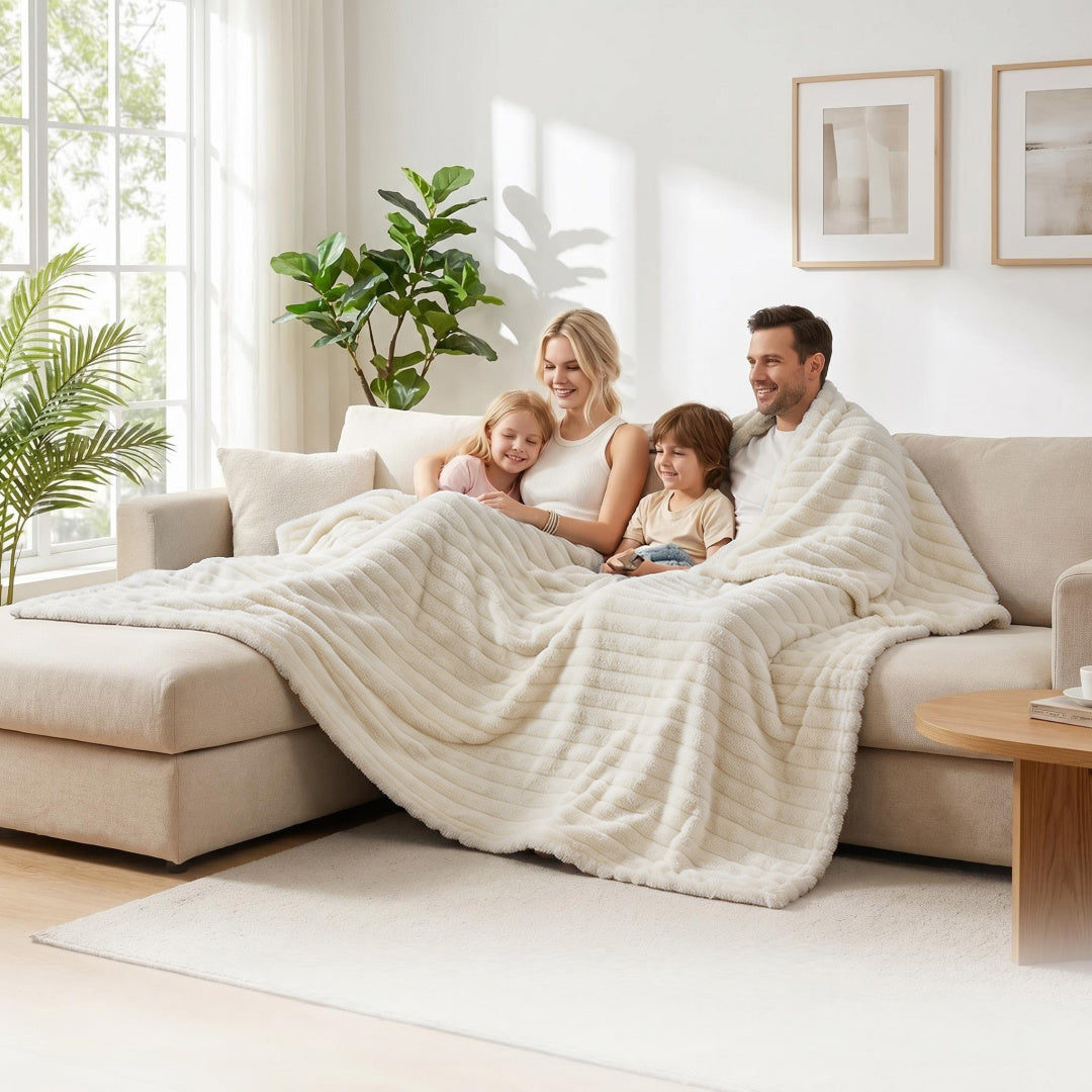 [Magazzino Locale] Trapunta di Lusso, Set Piumone Misura Queen e King, Coperta Morbidissima e Soffice, Traspirante e Leggera, Copriletto per Tutte le Stagioni, Coperta Plaid Multifunzionale per Divano, Ufficio, Viaggio, Estetica Arredo Stanza, Regalo per
