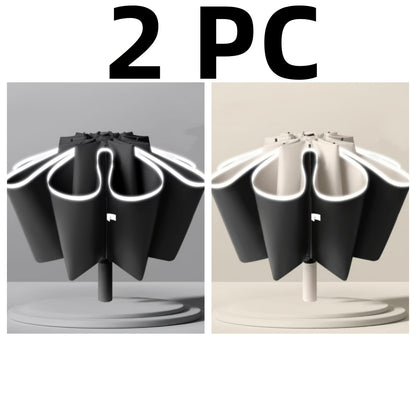 Ombrello Automatico Compatto da Viaggio a Doppia Apertura con 10 Stecche, Ombrello Resistente, Ombrello Auto Rinforzato e Ingrandito, Ombrello di Protezione da Viaggio con Barra di Sicurezza, Design Alla Moda in Diversi Colori, Ombrello di Alta Gamma Adat