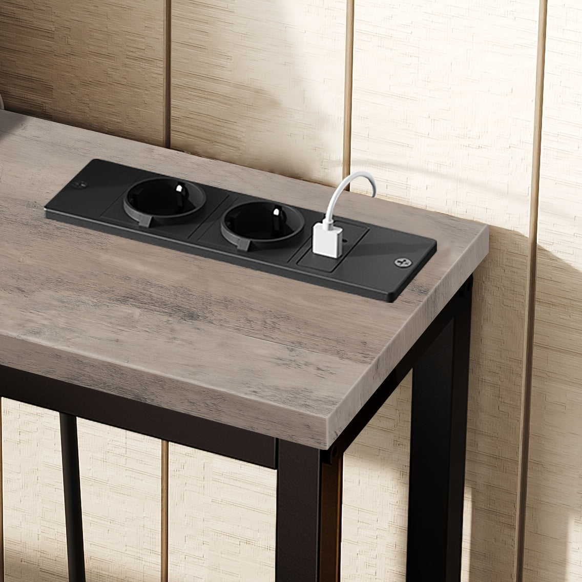 Tavolino Comodino Lungo e Sottile - Elegante Tavolino Rettangolare per Divano per Spazi Piccoli, Perfetto come Tavolino da Letto o dietro il Divano, Moderno Tavolino Sa Sottile con Organizzatore, per Soggiorno, Ingresso, Corridoio, Marrone