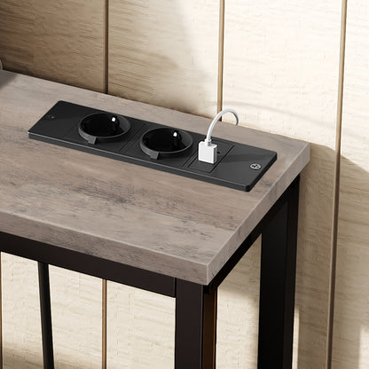 Tavolino Comodino Lungo e Sottile - Elegante Tavolino Rettangolare per Divano per Spazi Piccoli, Perfetto come Tavolino da Letto o dietro il Divano, Moderno Tavolino Sa Sottile con Organizzatore, per Soggiorno, Ingresso, Corridoio, Marrone