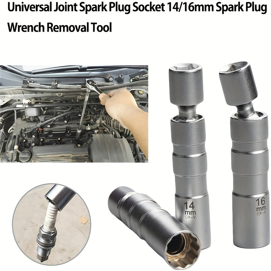 Prodotti di tendenza in 900 Paesi, bussole magnetiche rotanti per candele a spina da 14 mm e 16 mm a parete sottile - Strumento di rimozione bussole per candele a 12 punte con attacco da 3/8 di pollice - Le estensioni rotanti consentono l'accesso alle are