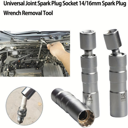 Prodotti di tendenza in 900 Paesi, bussole magnetiche rotanti per candele a spina da 14 mm e 16 mm a parete sottile - Strumento di rimozione bussole per candele a 12 punte con attacco da 3/8 di pollice - Le estensioni rotanti consentono l'accesso alle are