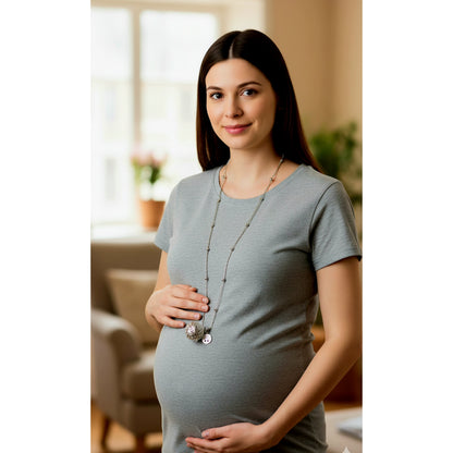 Collana donna in acciaio con pendente richiamo degli angeli colore argento