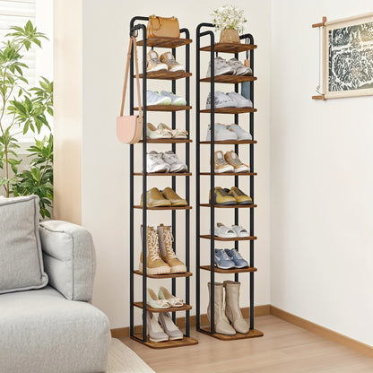 Rack per scarpe verticale, ripiani per scarpe, torre per scarpe per spazi piccoli, autoportante, regolabile, risparmia spazio, 10 livelli