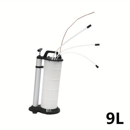 1 pezzo Pompa Manuale per Estrazione Olio 9L con 4 Tubi per Manutenzione Motore Auto, Trasferimento Diesel e Liquidi
