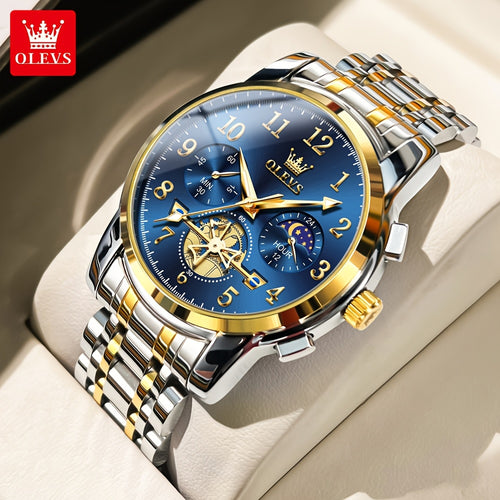 OLEVS Orologi da Uomo Classici Business Dress Analogico Quarzo Quadrante Digitale Orologio da Uomo Moda Lusso Bracciale in Acciaio Inossidabile Luminoso con Calendario Orologio da Polso da Uomo Regali Romantici Relojes De Hombre Quadrante Blu/Nero/Bianco/
