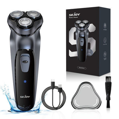Rasoio Elettrico da Uomo, SEJOY Rasoio Elettrico per Uomo Viso, Rasoio Ricaricabile Wet & Dry con Rifinitore Pop Up, Ricarica Rapida in 1 Ora, Testina Flottante 3D, Indicatore di Alimentazione LCD