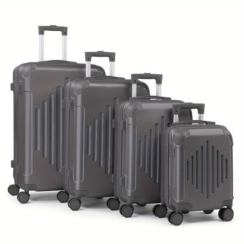 4 Pezzi Valigie con Protezioni Angolari, 16/20/24/28 Pollici, Guscio Rigido Resistente, Ruote Spinner 360°, Grande Capacità Multifunzione, Borsone da Viaggio Leggero
