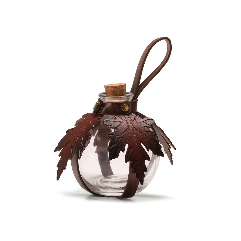Bottiglia di Pozione da Stregone Fantasy con Tappo di Sughero e Cinturino | Bottiglia di Vetro, Coperchio in Legno, Stile Vintage, Lavare Solo a Mano, Adatta per Halloween, Feste Fantasy LARP e Accessori per Giochi di Ruolo Rinascimentali, Oggetti di Scen
