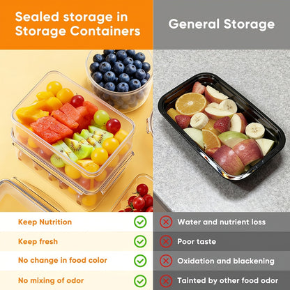 Set da 68/60/56/44/24 pezzi per conservazione alimentare sigillata - Contenitori di plastica ermetici e a prova di perdite con coperchi, organizzatori impilabili per frigo e contenitori per frigo, dispensa e avanzi, adatti a microonde/congelatore/lavastov