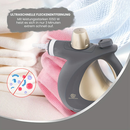 SUPERLEX 1050W Pulitore a Vapore Portatile con Blocco di Sicurezza - Vaporizzatore Multiuso per Uso Domestico, Tappeti, Auto, Pavimenti, Finestre & Divani, Rimozione Macchie con Additivi