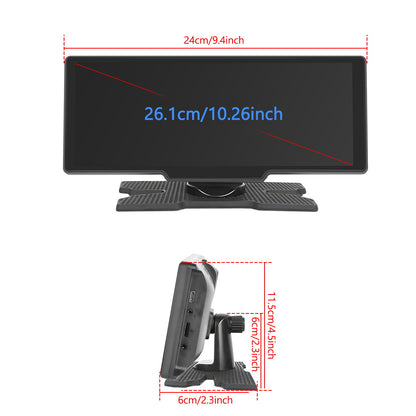 Display Interattivi con Touch Screen Versione Aggiornata 10.26 Pollici Stereo Auto Portatile Wireless Carplay per Auto con Carplay e per Android Auto con Mirror Link/ Telecamera di Retromarcia/ Wireless/ Navigazione/ AUX per Tutti i Veicoli