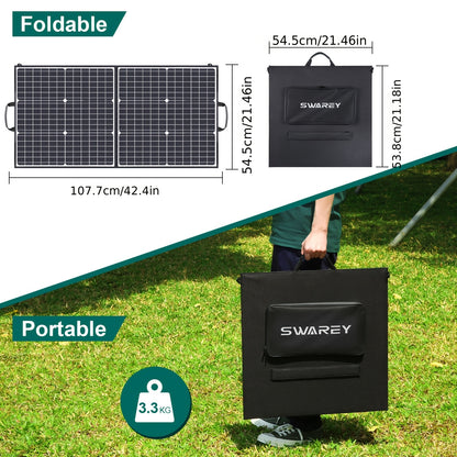 Caricatore Portatile Pieghevole a Pannello Solare Ricarica Rapida con USB-C PD3.0 USB QC3.0 DC 18V Leggero con Supporto per Campeggio Centrale Elettrica Generatore Solare Power Bank per Telefoni Cellulari, Senza Batteria
