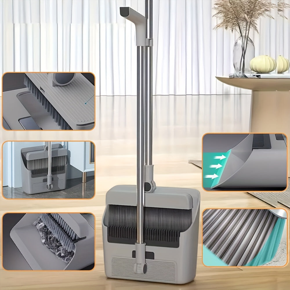 Kit di pulizia per la casa 3-in-1: Scopa a setole morbide, paletta e set di spazzole - Antiaderente per capelli, ideale per casa, ufficio, scuola, dormitorio - Regalo di Natale perfetto, spazzola per la pulizia, set scopa e paletta, paletta con spazzola,