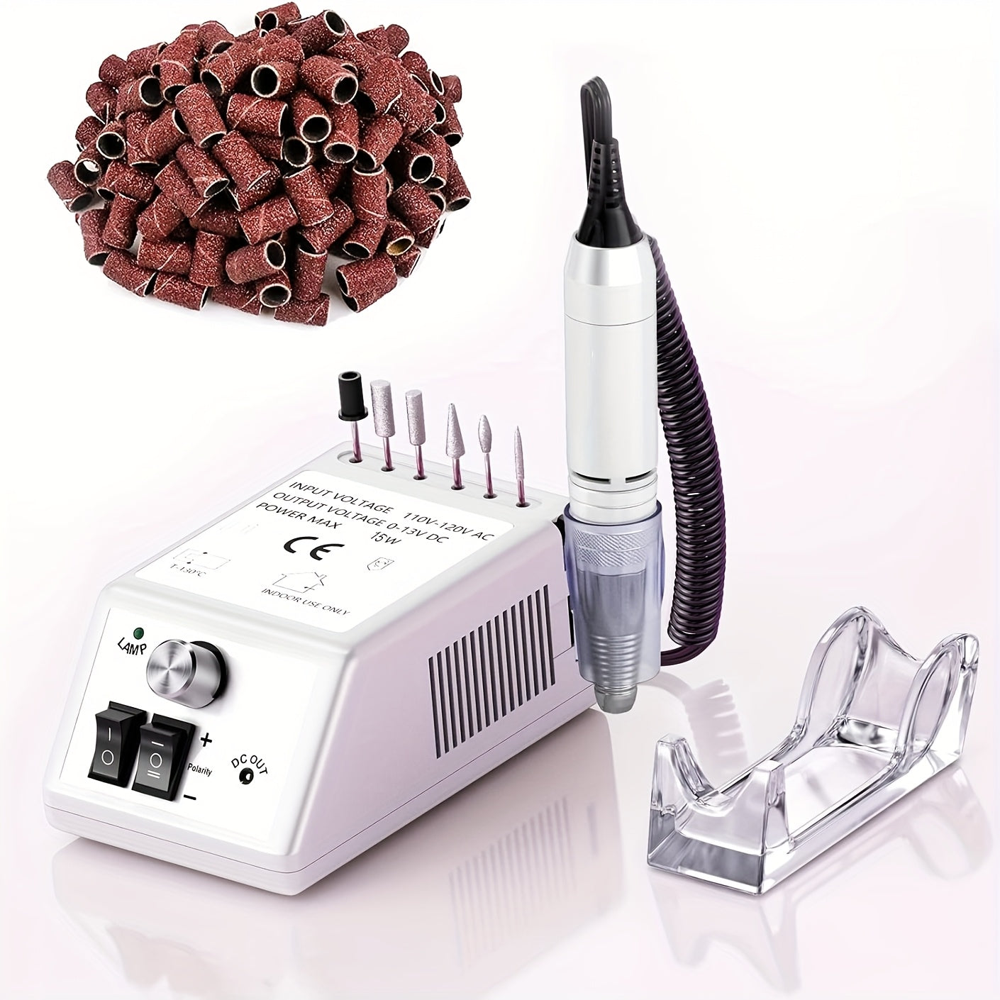 Mini leva elettrica per unghie a 30.000 giri al minuto, con 106 pezzi di lamina abrasive e punte per pedicure e manicure per unghie in acrilico, per unghie spesse, ideale per saloni di bellezza e uso domestico