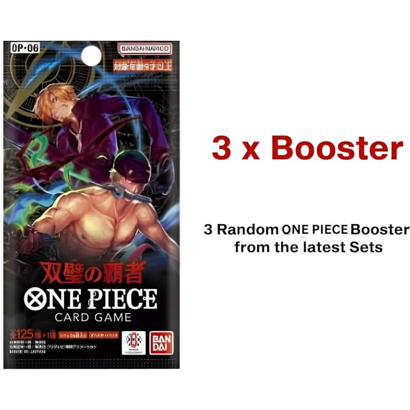 Bandai ONE Piece Set di Booster 3x - Booster giapponesi dagli ultimi set da OP06 ai set più recenti - Pacchetti di carte collezionabili