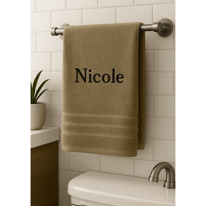 Asciugamano da Bagno Personalizzato con Nome - Ricamo Elegante, Asciugamano in Cotone Su Misura