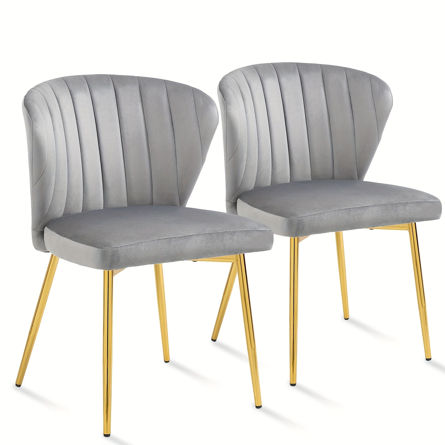 Sedie da pranzo moderne, poltrona di accento in velluto, sedie per soggiorno, set di 2, sedia laterale imbottita con gambe in metallo dorato per sala da pranzo, cucina, toletta, patio