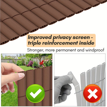 Recinzione Schermo Privacy in PVC Durevole - Protezione da Vento e Sole, Rinforzata con Legacci, Disponibile in Grigio/Verde/Marrone/Bambù - Misure Multiple per Giardino e Balcone