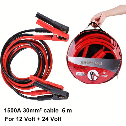 4M/6M, Cavo di Avviamento Auto, Booster di Avviamento di Emergenza per Auto per Jump Start, con Borsa di Stoccaggio, Adatto per Auto, SUV, Camion e Camper, Senza Batteria