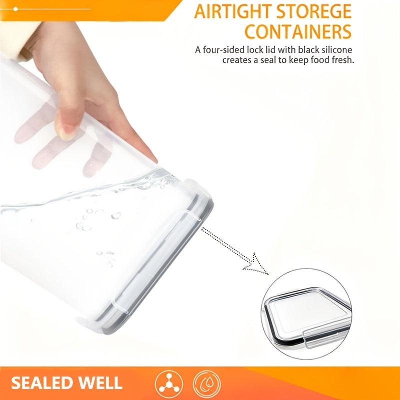 Contenitori per alimenti sigillati 48/20 pezzi, organizer e contenitori multiuso per la cucina, barattoli per alimenti in plastica sana per cereali, farina, zucchero, pasta, inclusi etichette e marcature (24 coperchi e 24 barattoli)
