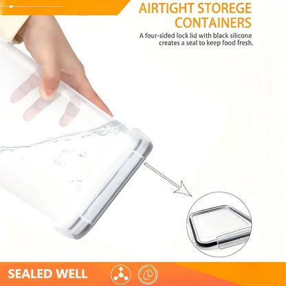 Contenitori per alimenti sigillati 48/20 pezzi, organizer e contenitori multiuso per la cucina, barattoli per alimenti in plastica sana per cereali, farina, zucchero, pasta, inclusi etichette e marcature (24 coperchi e 24 barattoli)