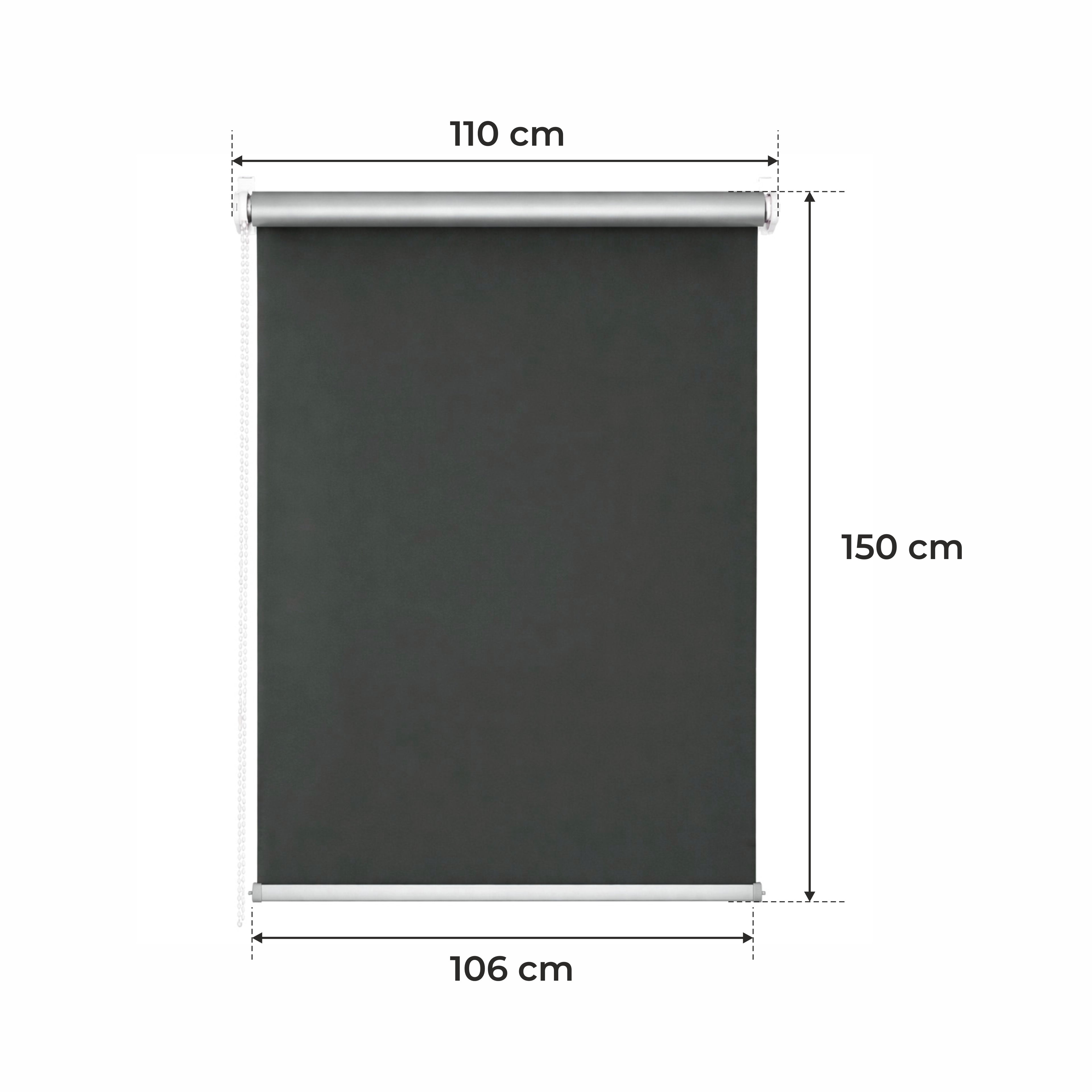 Tenda a Rullo Termica • GRIGIO SCURO • 32 misure • BOJANEK TERMO • staffe regolabili • installazione senza fori • meccanismo a catenella • protezione da sole e calore • ideale per soggiorno, camera, cucina, ufficio • tenda termica bianca giorno-notte • es