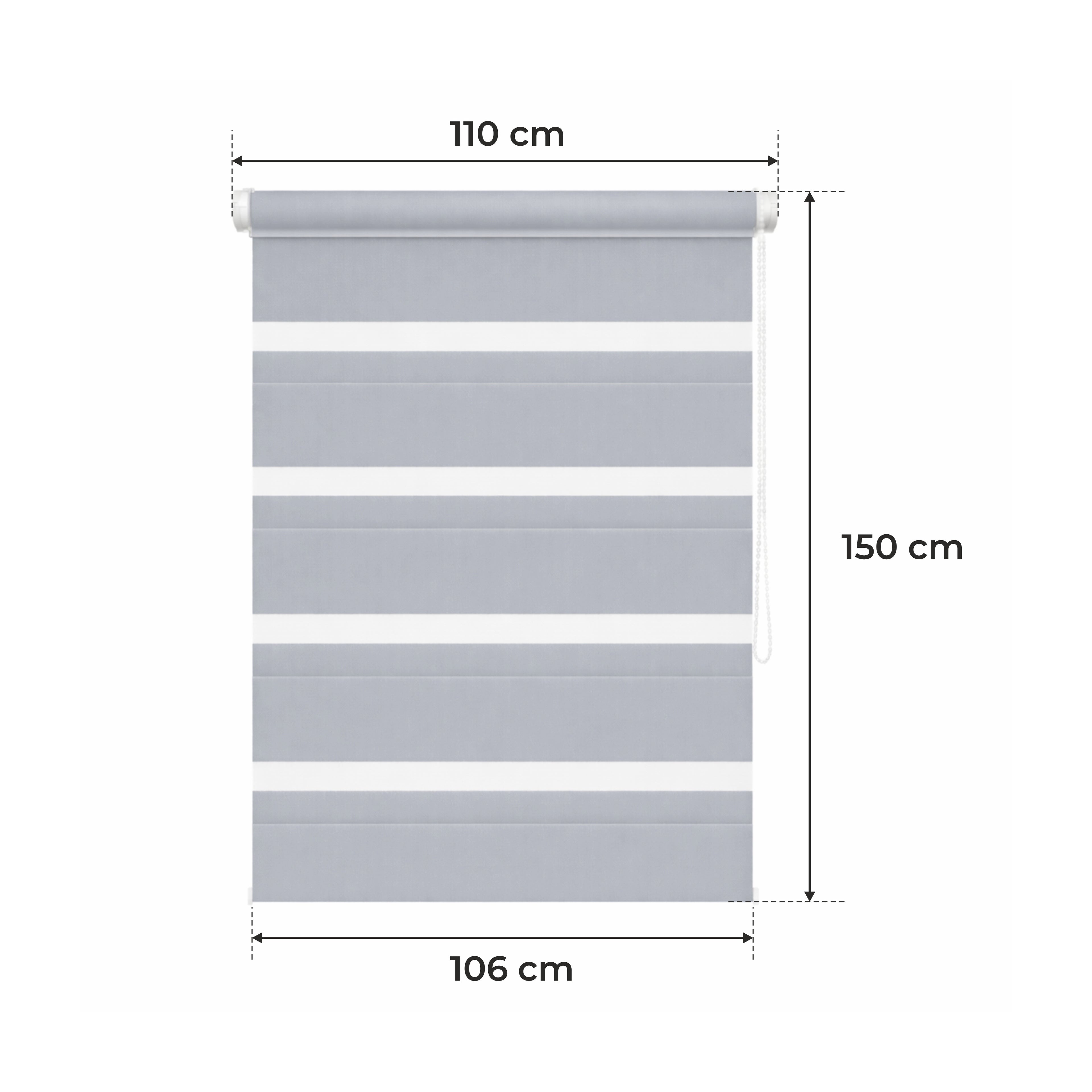 Tenda a Rullo Giorno & Notte - Grigio Chiaro - 32 Misure - BOJANEK Giorno & Notte - Installazione Finestra Non Invasiva, Nessuna Foratura Richiesta, Regolazione a Catena, Supporti Regolabili per Varie Spessori di Finestre, Design Moderno, Protezione dalla