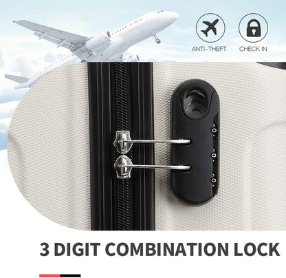 Valigia da imbarco 55x35x20cm a guscio rigido in ABS con trolley da viaggio, bagaglio a mano da cabina, 33L, regalo per Black Friday, Giorno del Ringraziamento, Natale