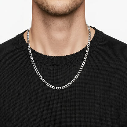 Collana da uomo in argento 925 con catena cubana da 5 mm, stile hip hop per feste, accessori di gioielleria, regali per uomo, San, anniversario, compleanno, regalo per la festa del papà, confezione regalo