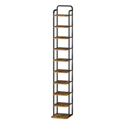 Scarpiera verticale, organizzatore per scarpe, torre portascarpe salvaspazio, autoportante, regolabile, 10 ripiani