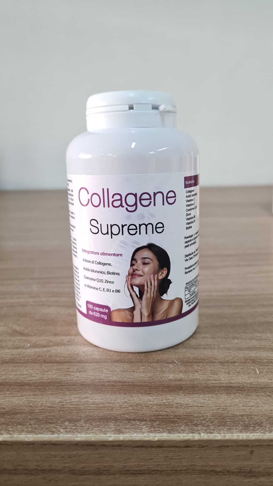 Integratore Collagene e Acido Ialuronico 180 Capsule con Coenzima Q10 e Biotina - Prodotto Naturale - Made in Italy - Spedizione veloce da magazzino locale