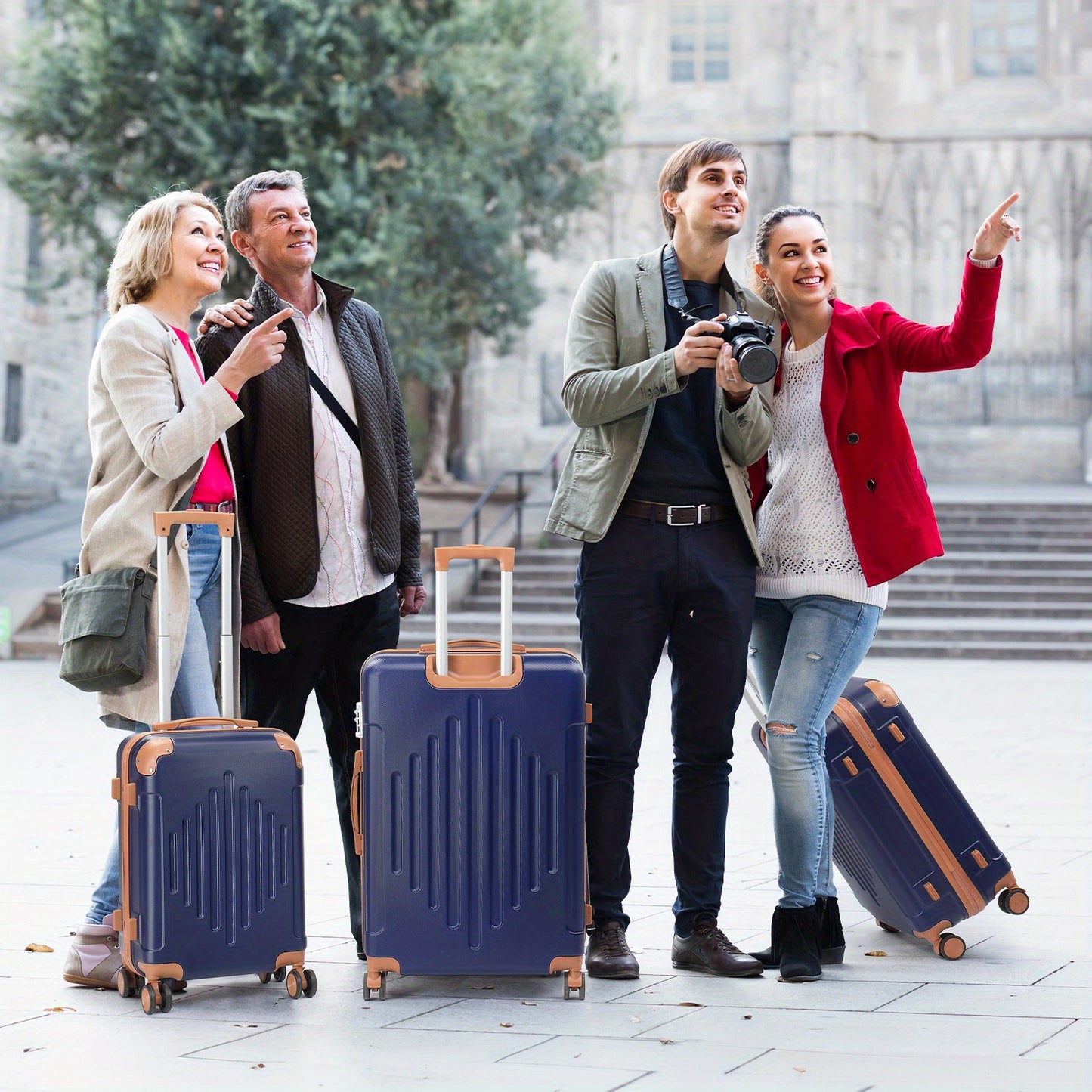 3 Pezzi Set Valigie Rigide con Ruote Girevoli - Leggere Valigie da Cabina per Donne e Uomini, Set di Bagagli da Viaggio Resistente (Include Misura Cabina)