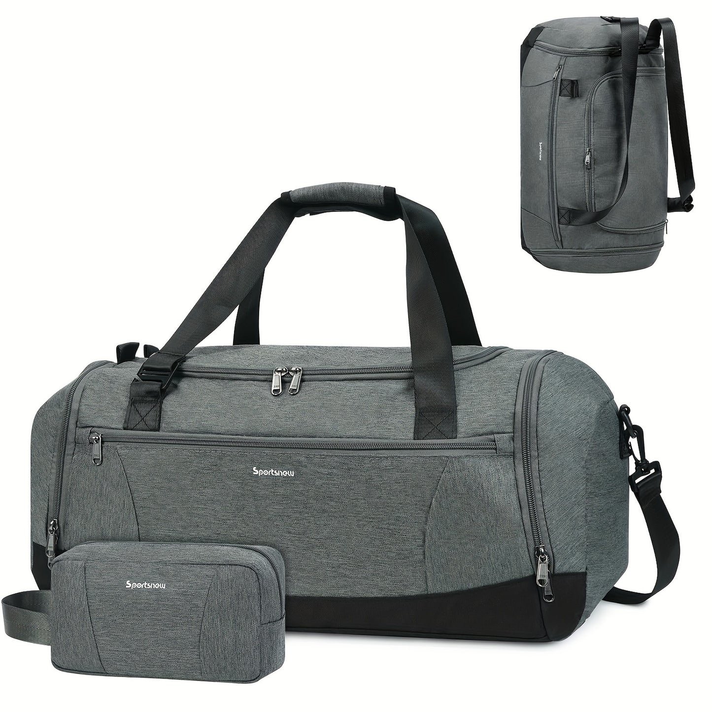 [Borsa da Toilette in Omaggio] Zaino Sportivo 5 in 1 - Dalla Palestra alla Vacanza con Maniglia per Trolley e Scomparto Ventilato per Scarpe | Essenziale per Viaggi Estivi 2025 (43L Weekender, 6 Colori), Regalo di Natale