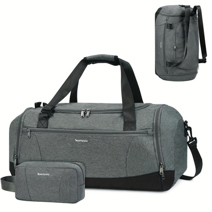 [Borsa da Toilette in Omaggio] Zaino Sportivo 5 in 1 - Dalla Palestra alla Vacanza con Maniglia per Trolley e Scomparto Ventilato per Scarpe | Essenziale per Viaggi Estivi 2025 (43L Weekender, 6 Colori), Regalo di Natale
