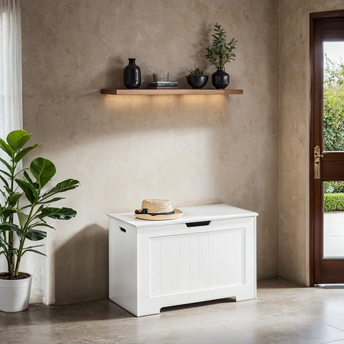 Cassetto Contenitore, Panca Contenitore con 2 Cerniere di Sicurezza, Panca Porta Scarpe, Stile Moderno, 40 X 76 X 48 Cm, per Ingresso, Camera da Letto, Soggiorno