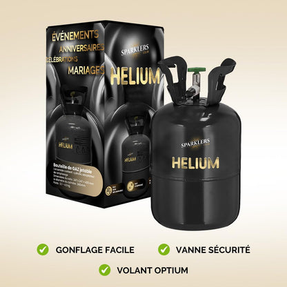 Bottiglia Grande di Elio Gas Elio per 50 Palloncini - Cilindro Monouso Capacità 0.40M3 - Ideale per Halloween, Natale, Matrimoni, Compleanni, Feste - Fai Saliare i Tuoi Palloncini con SPARKLERS CLUB