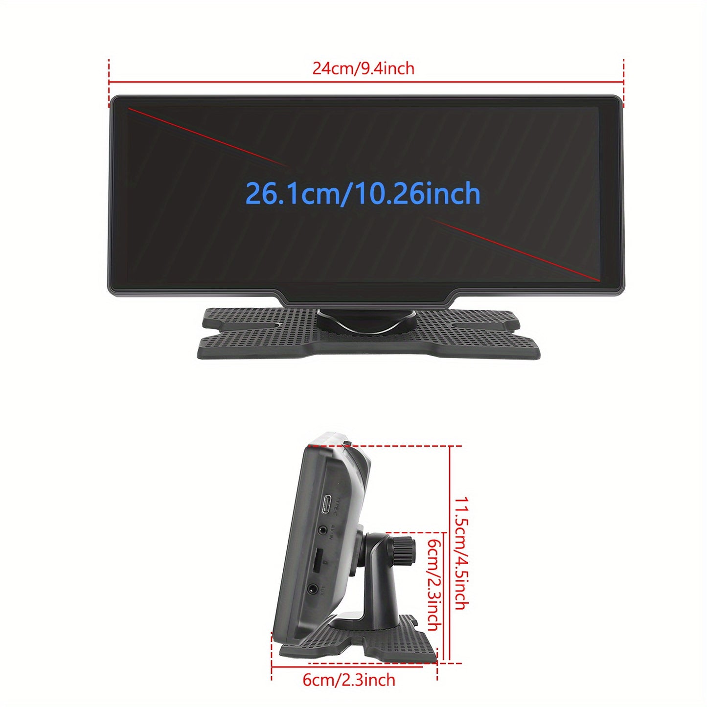 Display Interattivi con Touch Screen Versione Aggiornata 10.26 Pollici Stereo Auto Portatile Wireless Carplay per Auto con Carplay e per Android Auto con Mirror Link/ Telecamera di Retromarcia/ Wireless/ Navigazione/ AUX per Tutti i Veicoli
