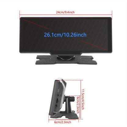 Display Interattivi con Touch Screen Versione Aggiornata 10.26 Pollici Stereo Auto Portatile Wireless Carplay per Auto con Carplay e per Android Auto con Mirror Link/ Telecamera di Retromarcia/ Wireless/ Navigazione/ AUX per Tutti i Veicoli