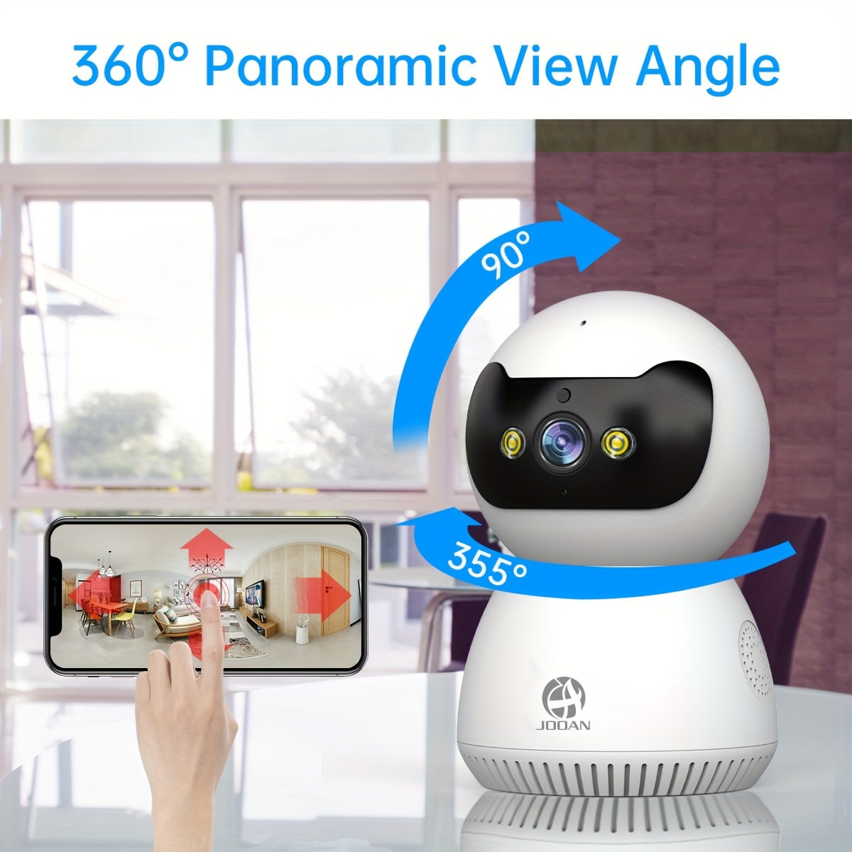 Telecamera WiFi 5G Dual-Band, Monitoraggio di Sicurezza Wireless Domestico 1080P - Telecamera di Sicurezza Allarme con Inseguimento Rotante a 355° e Visione Notturna, Controllo Remoto da Smartphone, Un Buon Assistente Domestico per Uso Interno, Telecamera