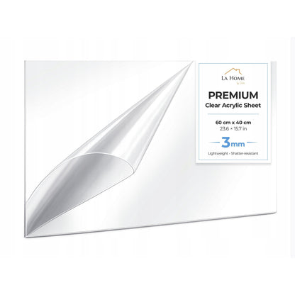 Foglio di Plexi PMMA 60x40cm | Lastra Acrilica Trasparente Trasparente | Spessori Disponibili: 2mm, 3mm, 4mm | Elevata Trasparenza 92% Effetto Vetro | Lastra di Plexi per Fai da Te, Pubblicità e Decorazione di Interni | Materiale Plastico Durevole per Ins