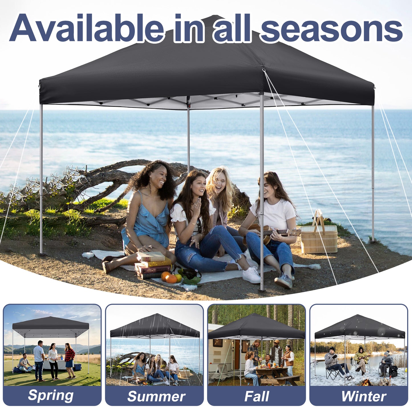 Gazebo Pieghevole 3X6 per Giardino, Gazebo Pieghevole, Baldacchino Pop-Up, Altezza Regolabile 2.4M - 2.6M Tenda da Festa Tenda da Giardino per Feste in Giardino Matrimoni all'Aperto, Stabile Senza Tessuto di Supporto