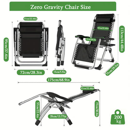 Poltrona Reclinabile ad Alta Gravità Zero Extra Larga 72Cm/28Pollici | Sdraio Pieghevole da Esterno con Cuscino e Poggiatesta Rimovibili, Chaise Lounge Portatile per Abbronzatura con Portabicchieri, Sedie Reclinabili da Esterno per Piscina, Spiaggia, Balc